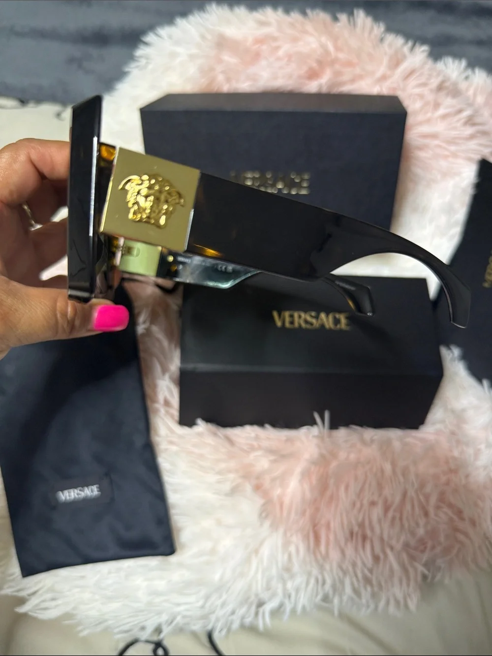 Versace Women's Tortoiseshell Sunglasses - Black Lenses